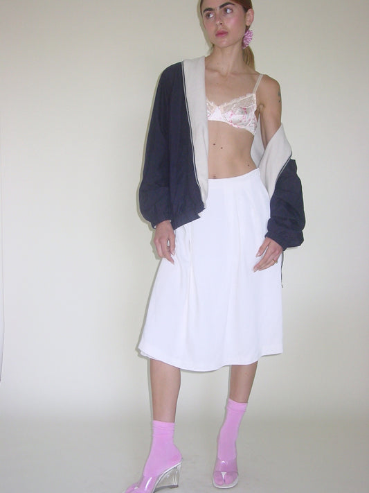 ALBERTA FERRETTI Linen Pleated Skirt