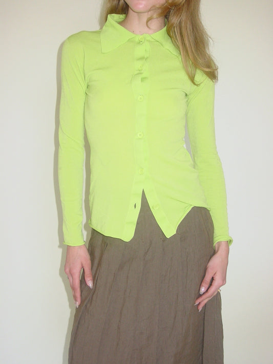 SPORTMAX Chartreuse Button Up